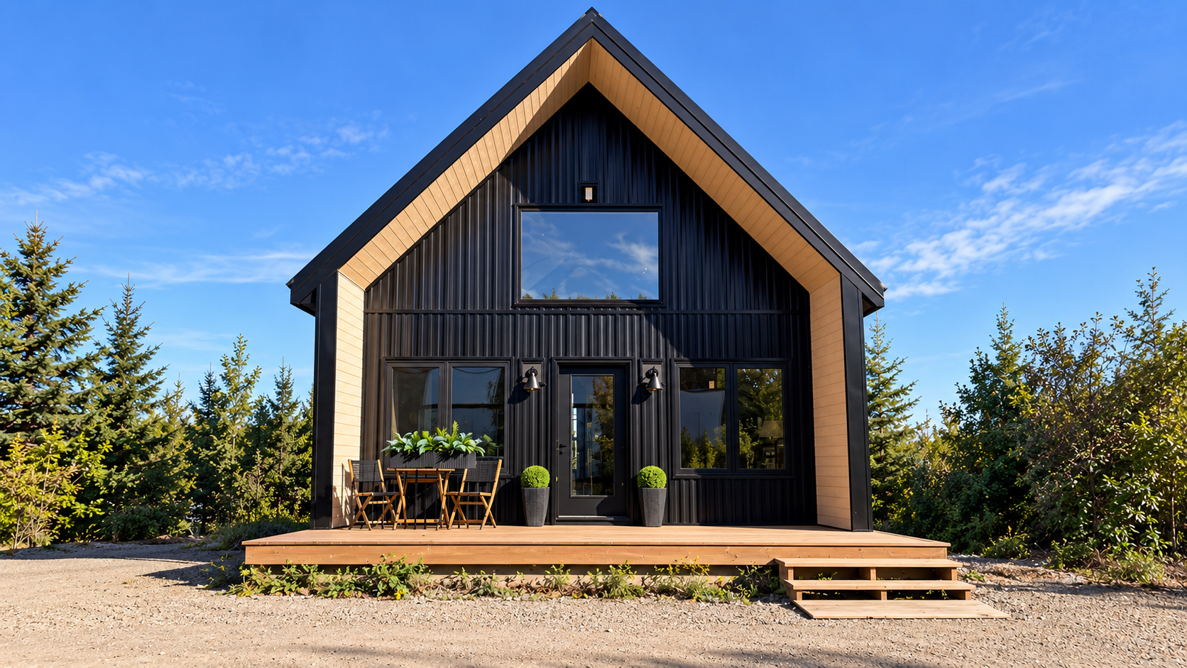 Black Board & Batten Metal Siding